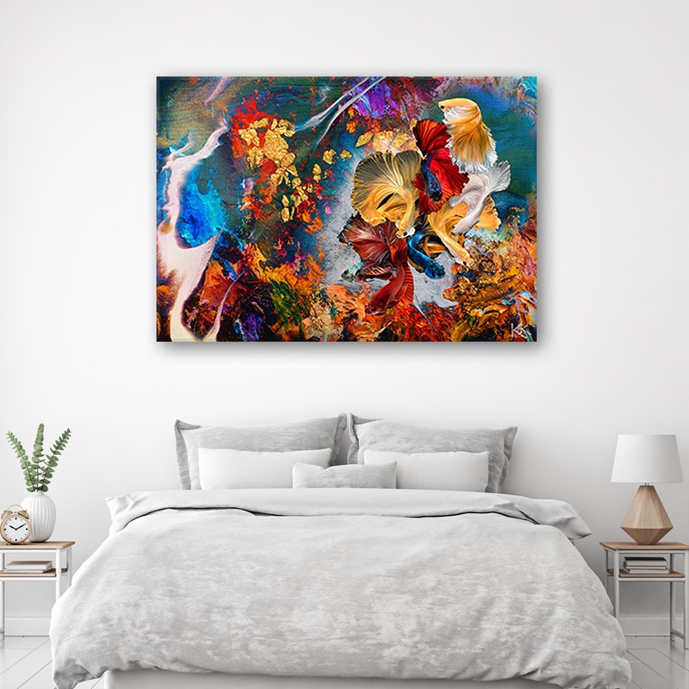 Emaga Obraz na płótnie, Kolorowe ryby abstrakcja - 60x40